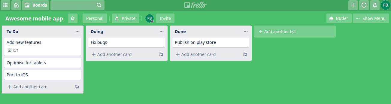 trello formatting bold