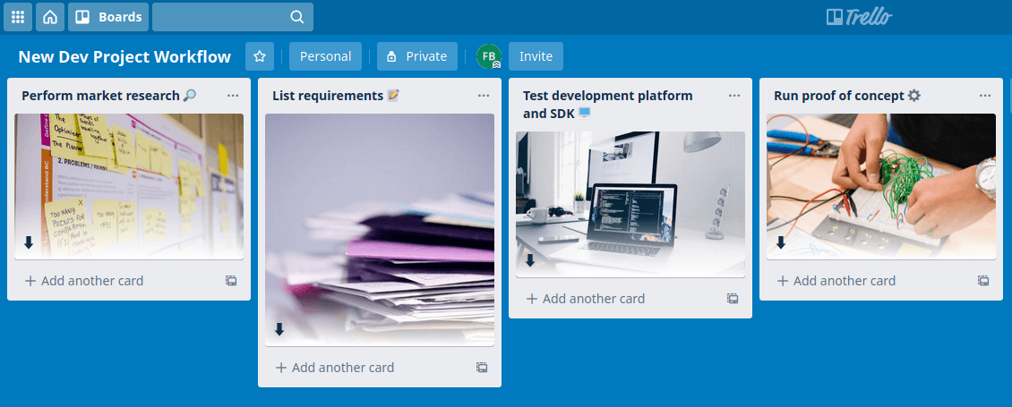 set your workflow on trello