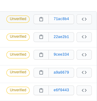 unverified commits gpg key github